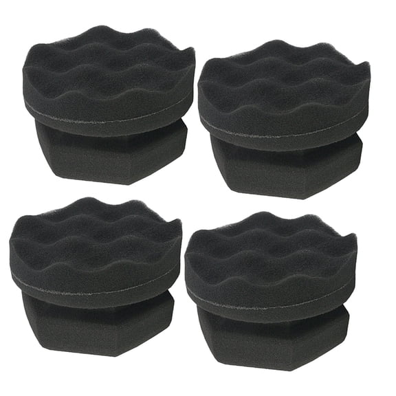 IFANLANDOR 4Pcs Vehicle Waxing Sponge Black Durable High Absorption for Car Surface Protection