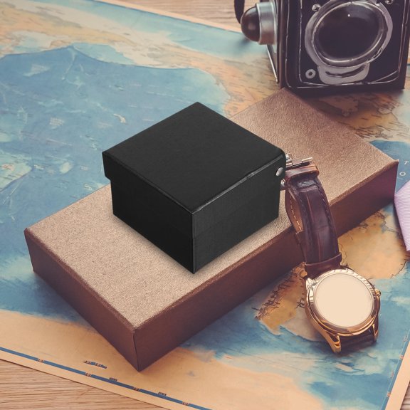 IFANLANDOR 4Pcs Versatile Black Flip Neck Tie Packing Boxes for Storage and Shipping Needs