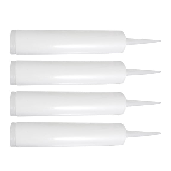 IFANLANDOR 4Pcs White Plastic Caulk Tubes Refillable and Reusable Sealant Bottles for Home Use