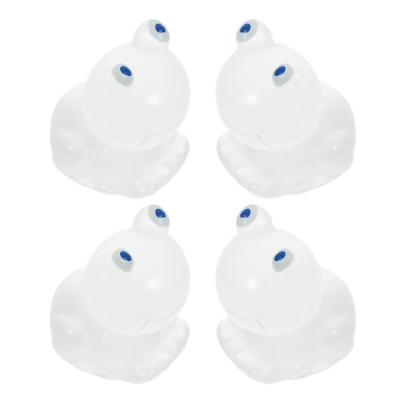 IFANLANDOR 4Pcs White Resin Tiny Frog Figurines for Versatile Indoor and Outdoor Decor
