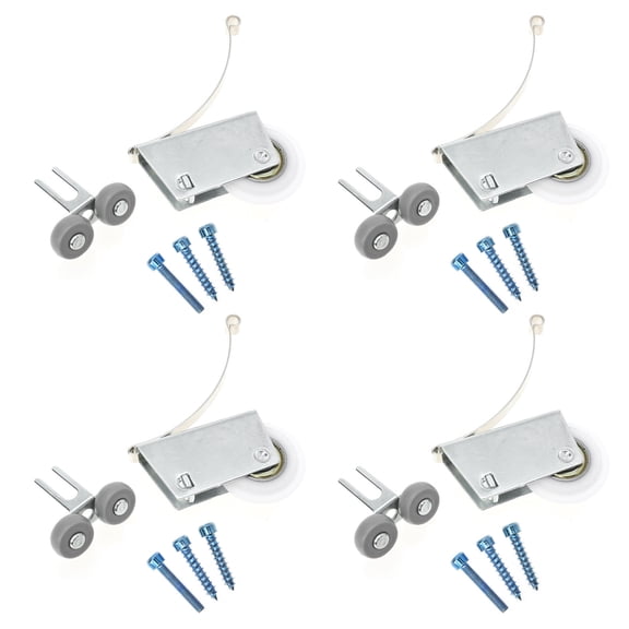IFANLANDOR 4Set Cabinet Rollers for Sliding Doors Silver Iron Nylon Smooth Operation 5.50X3.00X1.25Cm