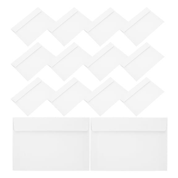 IFANLANDOR 50 Pcs White Rectangular Envelopes for Document Storage Thickened Paper Blank Surface