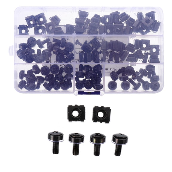 IFANLANDOR 50Pcs Carbon Steel Insert Nut Black Cage Nut with Screws for High Humidity and Temperature