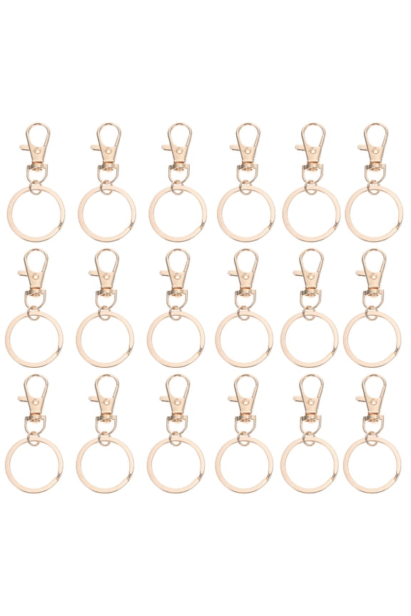 50Pcs Multi Purpose Golden Key Chains with Lobster Clasp and Zinc Alloy Material
