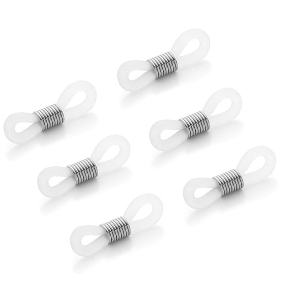 IFANLANDOR 50Pcs White Adjustable Silicone Non Eyeglass Chain Rings for Stable Eyeglasses