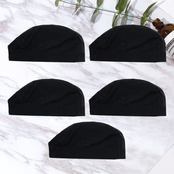 IFANLANDOR 5Pcs Black Wig Net Caps Soft Breathable Mesh Adjustable Fit for Wig Styling