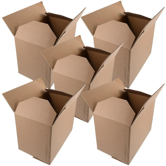 IFANLANDOR 5Pcs Cardboard Storage Box for Small Cardboard Boxes 11.4X7.5X6.7in