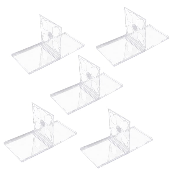 IFANLANDOR 5Pcs Clear Compact Disc Cases Plastic Dual Cd Holder with Custom Artwork Slot