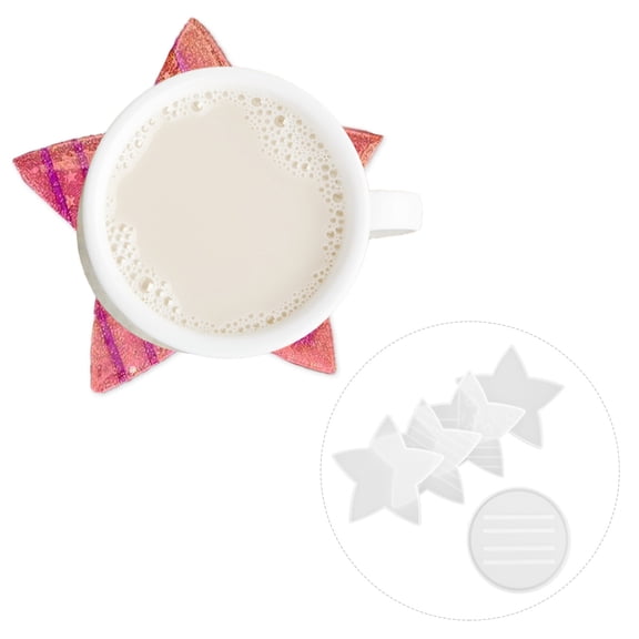 IFANLANDOR 5Pcs Coaster Molds for Epoxy Resin Star Shape Silicone Home Use