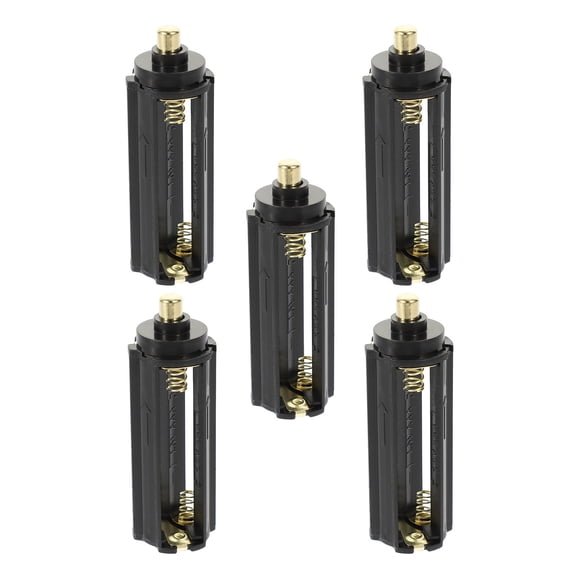 IFANLANDOR 5-Pack Compact Black Battery Storage Case for 3 AAA Batteries with Easy One-Hand Dispense Design