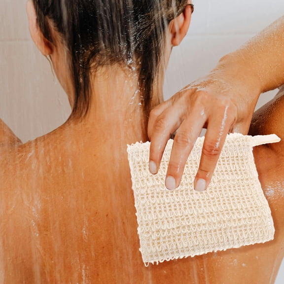 IFANLANDOR 5Pcs Household Bath Towel Made of Cotton Linen Khaki for Effective Shower Scrubbing