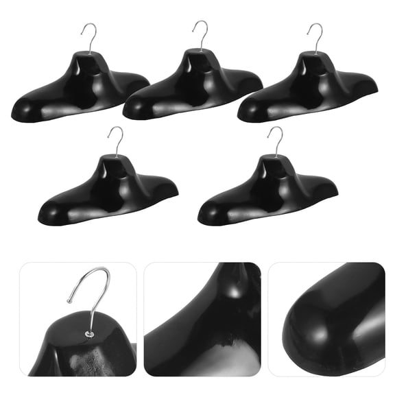 IFANLANDOR 5Pcs Large Capacity Black Manikin Body Rack for Displaying Shawls Scarves and Clothing