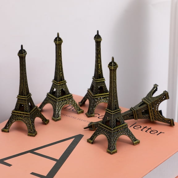 IFANLANDOR 5Pcs Metal Eiffel Tower Decor for Desktop Table Retro Style Office Ornament