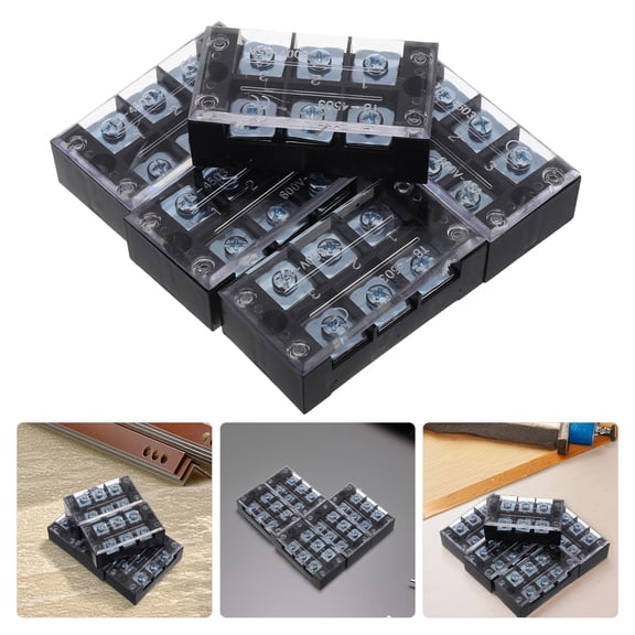 IFANLANDOR 5Pcs Non Insulated Copper Terminal Block with Screw Connection for Wire Organization