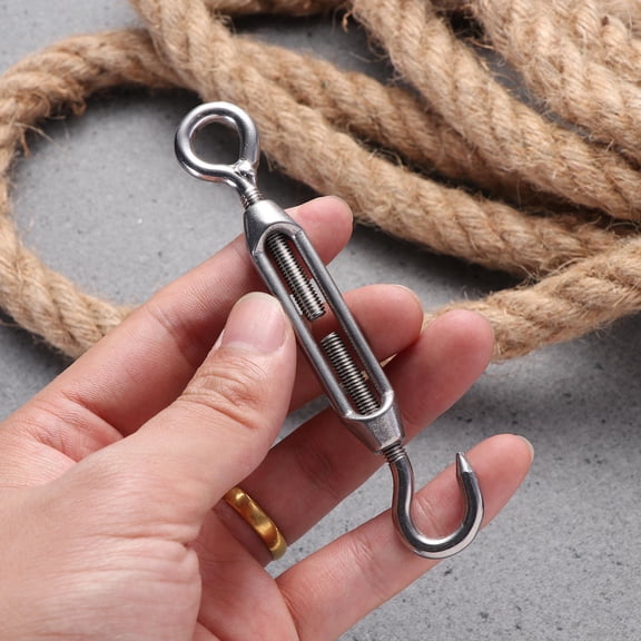 IFANLANDOR 5Pcs Stainless Steel Hook Turnbuckle for Wire Rope Crimp and Tensioning