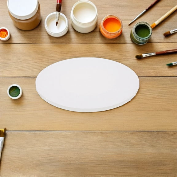 IFANLANDOR 5Pcs White Oval Canvas Frames with Wood Panel for Oil Painting Acrylic Decor and Artist Drawing Supplies