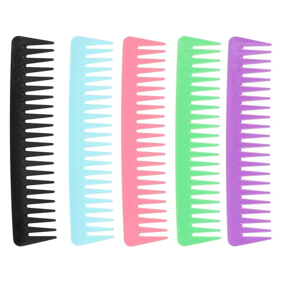 IFANLANDOR 5Pcs Wide Tooth Combs for Hair Styling and Scalp Massaging Abs 19.0x4.1x0.7in