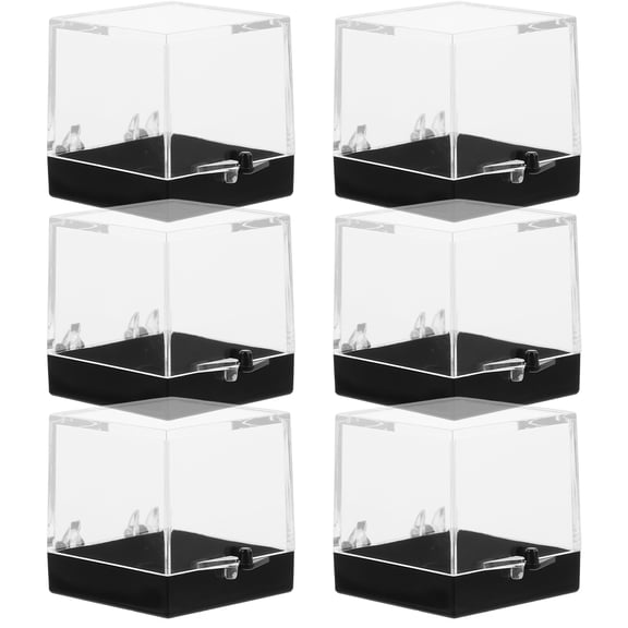 IFANLANDOR 6Pcs Clear Display Case Plastic Specimen Box for Safe Storage of Mineral Samples