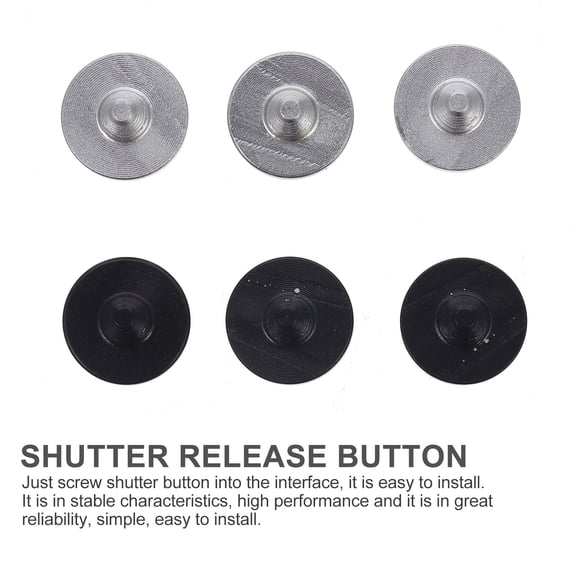 FOMIYES 6Pcs Camera Shutter Release Button White Aluminum Alloy Durable Comfortable Operating Feel