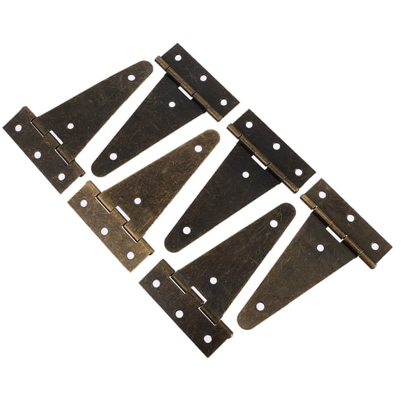 IFANLANDOR 6Pcs Light Duty Green Strap Hinges for Barn Doors with Galvanized Iron Durability