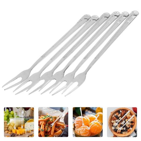 IFANLANDOR 6Pcs Salad Fork Stainless Steel Plated Silver Small Forks Perfect for Kitchen and Entertaining