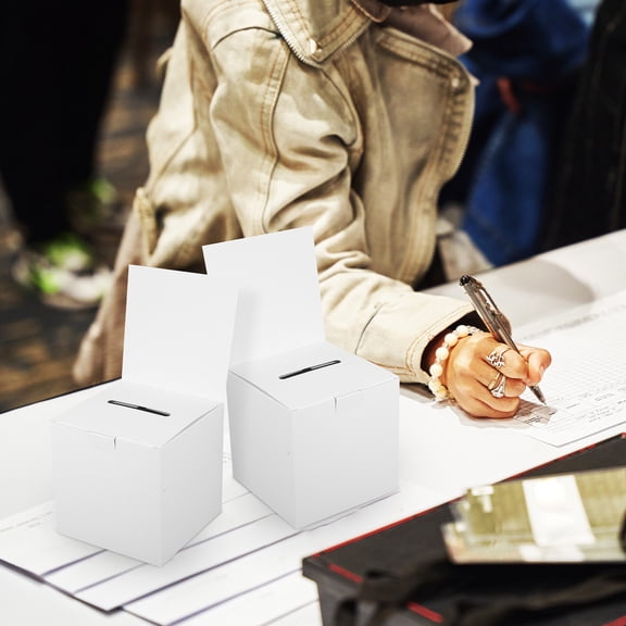 IFANLANDOR 6Pcs White Multi-Purpose Donation Box with Smooth Surface for Meetings and Parties