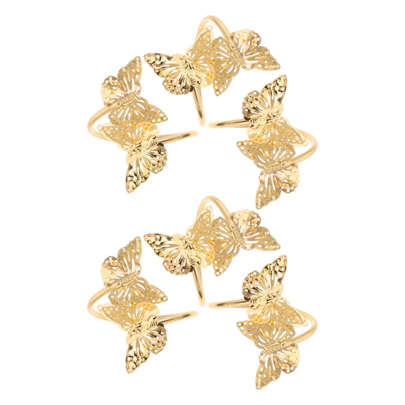 IFANLANDOR 6pcs Gold Metal Butterfly Curtain Tiebacks Decorative Holdbacks