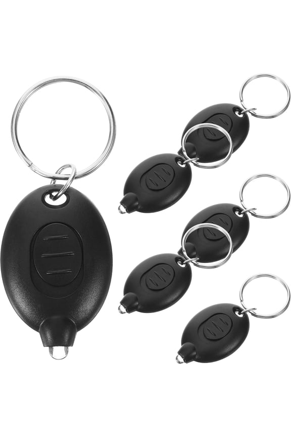 6pcs Security Flashlight Black LED Keychain for Emergency Situations