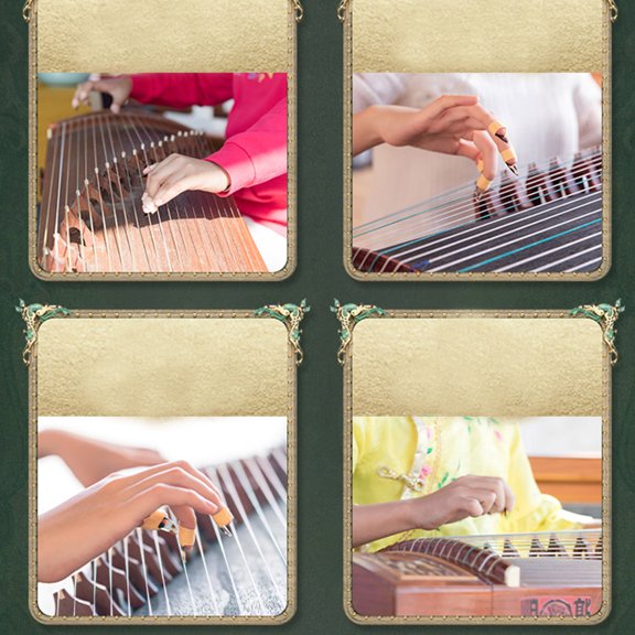 IFANLANDOR 8Pcs Brown Guzheng Fingertip Protection Picks Durable Musical Instruments Accessory
