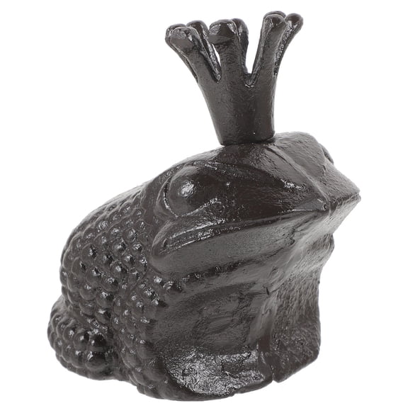 IFANLANDOR Adorable Frog Figurine Iron Craft Black Desktop Decoration with Stable Bottom