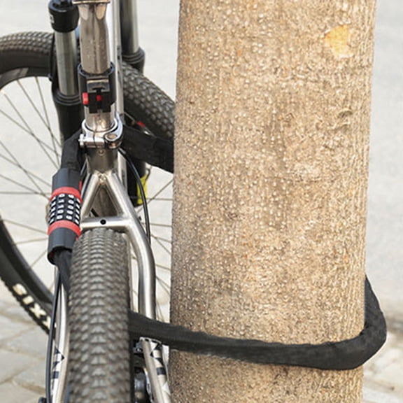IFANLANDOR Bike Combination Chain Lock with Hardened Steel Links and Protective Nylon Sleeve Grey