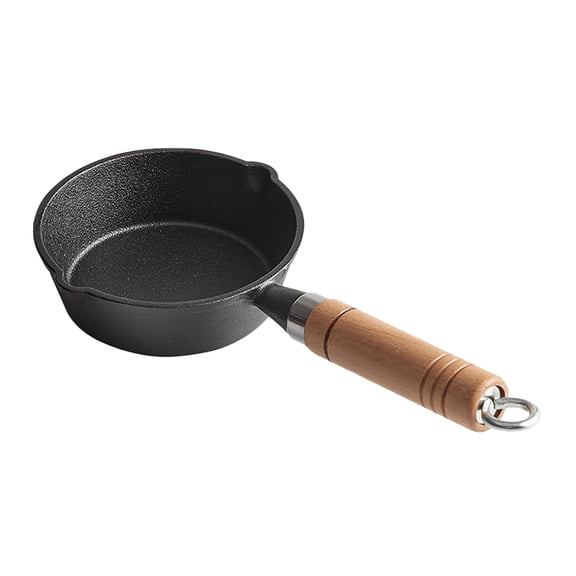 IFANLANDOR Black Cast Iron Melting Pot with Spout for Kitchen Storage and Easy Pouring