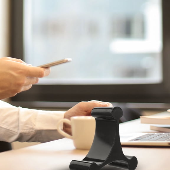 IFANLANDOR Black Plastic Desktop Phone Stand Triangle Shape with Strong Grip for Mobile Devices