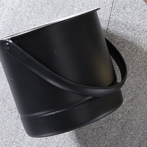 IFANLANDOR Black Stainless Steel Ice Cube Bucket with Sturdy Handle for Wine Beer Storage