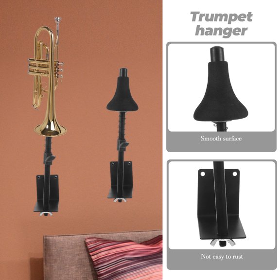IFANLANDOR Black Wall Trumpet Hanger Professional Instrument Hook for Secure Guitar Display