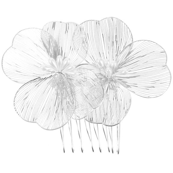 IFANLANDOR Bride Wedding Hair Comb 1Pack Silver Alloy With Flower Design For Wedding And Ceremony