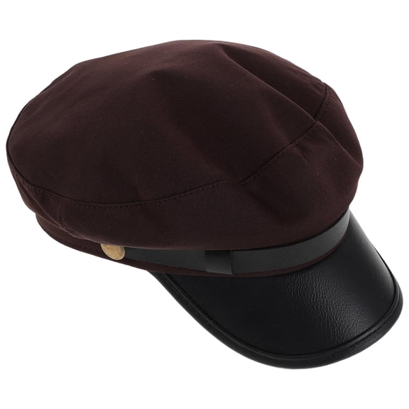 IFANLANDOR Brown Chauffeur Hat Coffee Color Classic Navy Style Unisex Beret for Costume and Daily Wear