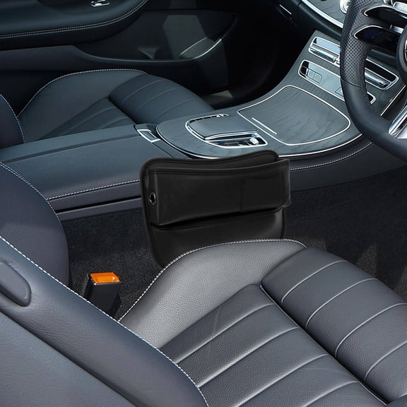 IFANLANDOR Black PVC Car Side Seat Gap Filler for Interior Organization, Prevents Item Loss, 1 Piece