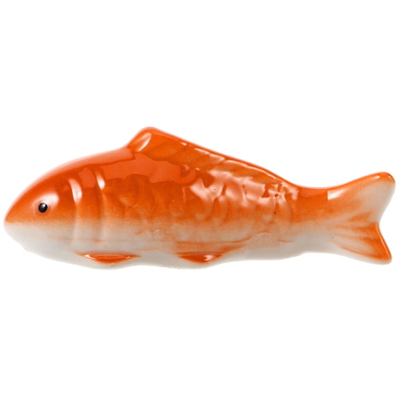 IFANLANDOR Ceramic Fish Statue Floating Aquarium Decoration Orange Color with Delicate Craftsmanship