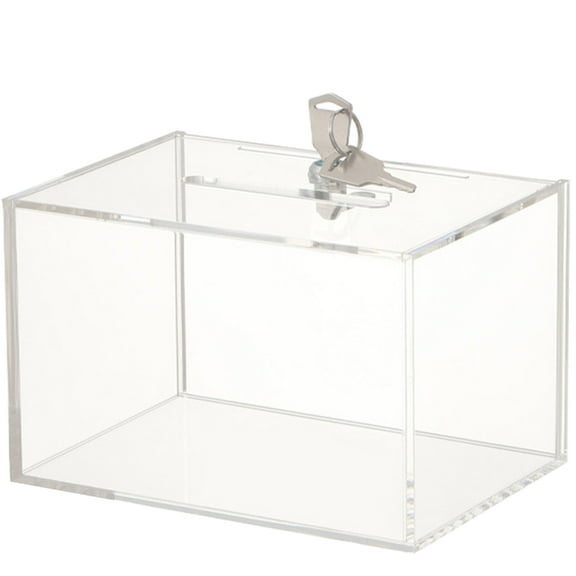 IFANLANDOR Clear Acrylic Suggestion Box with Lock for Mail Donation and Public Voting