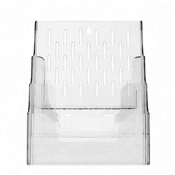 IFANLANDOR Clear Desktop Brochure Display Stand, Lightweight Plastic Literature Holder, Tabletop Flyer Rack for Office or Hotel