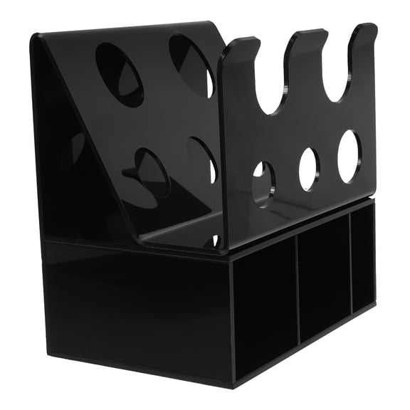 IFANLANDOR Black Acrylic Razor Holder Multi-Compartment Bathroom Organizer for Home