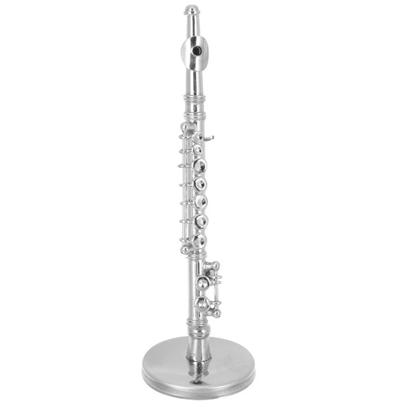 IFANLANDOR Copper Mini Flute Model 1 Set Silver for Miniature Flute Decor and Bookshelf Decor