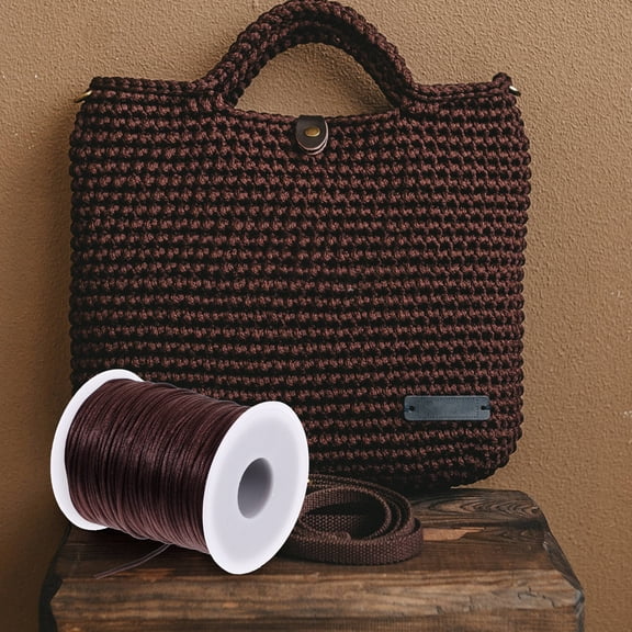 IFANLANDOR Nylon Crochet Thread Coffee Color Breathable for Crafting Projects