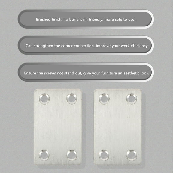 IFANLANDOR Diy Projects 12Pcs Heavy Duty Flat Straight Brackets Silver Stainless Steel For Furniture Repair Mending