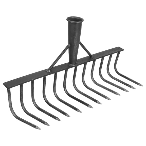 IFANLANDOR Durable Black Garden Rake Head Made of Carbon Steel for Soil Loosening and Yard Work
