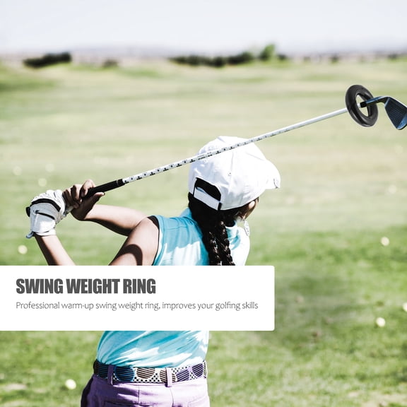 IFANLANDOR Durable Black Swing Weight Ring Golf Club Swing Trainer for Enhanced Distance and Control