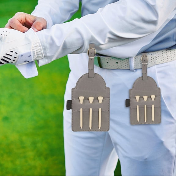 IFANLANDOR Durable PU Golf Tee Holder Grey Lightweight Golf Bag Tag for Easy Portability