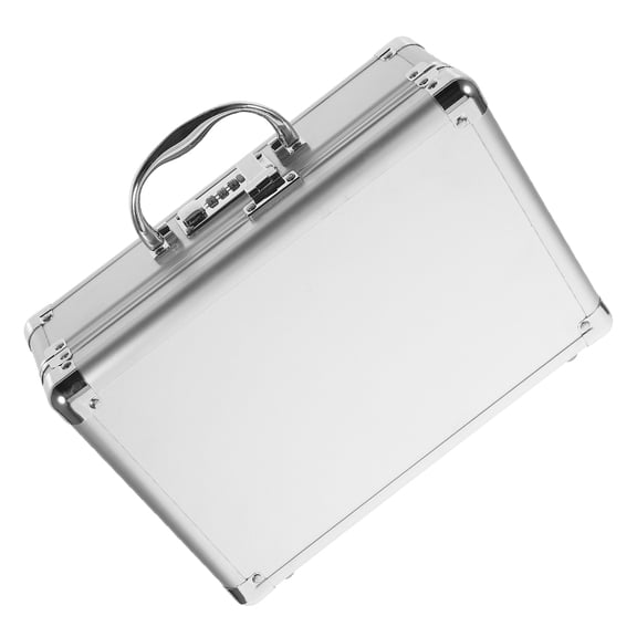 IFANLANDOR Plated Silver Aluminum Briefcase Portable Hard Case for Tool Storage and Outdoor Use