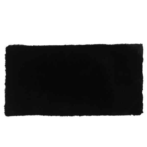 IFANLANDOR Elegant Black Short Plush Table Cover with Non Slip Backing for Dressing Table